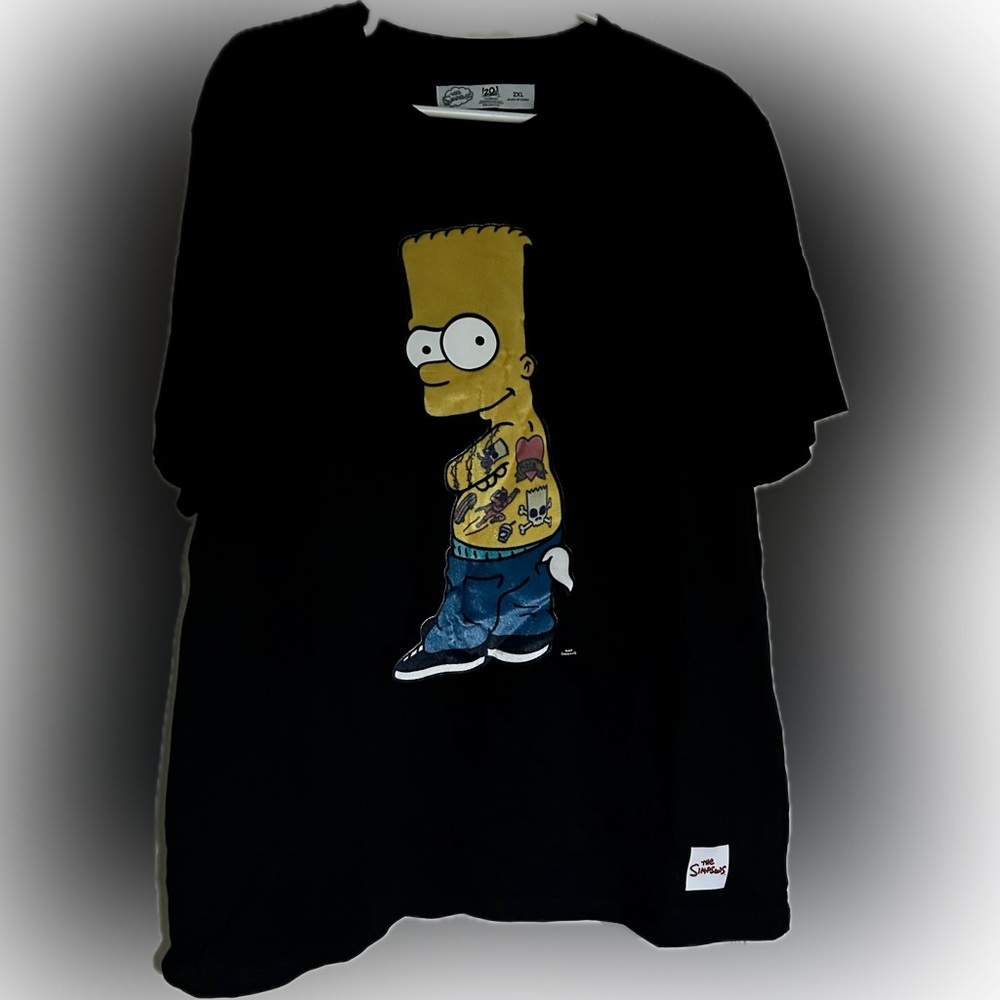 Black Bart Simpson Tattoo Graphic Tee 20Th Century Studios Mens 2XL